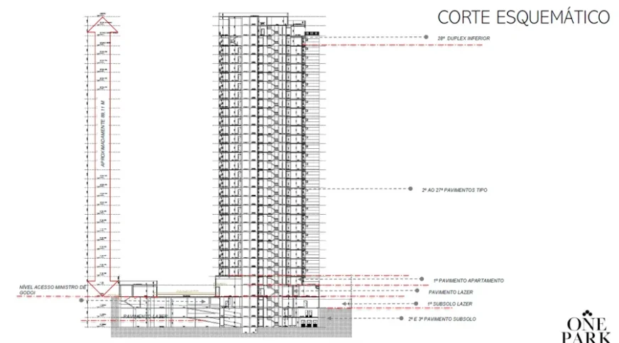 One Park Perdizes - CORTE ESQUEMÁTICO DA TORRE